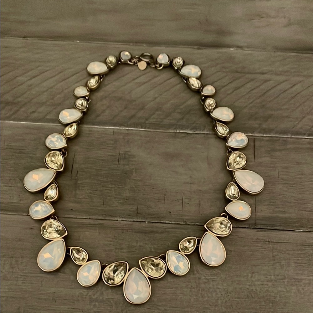 LOFT Iridescent White and Silver Necklace